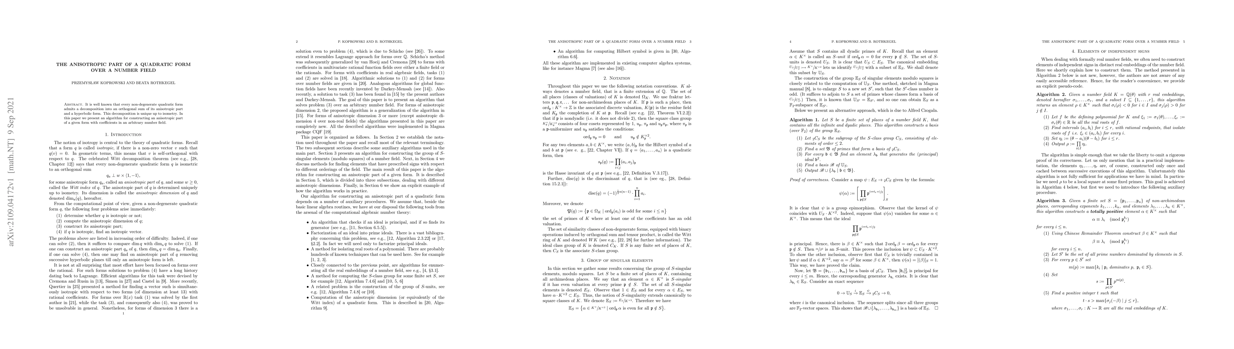 Thumbnail for The anisotropic part of a quadratic form over a number field