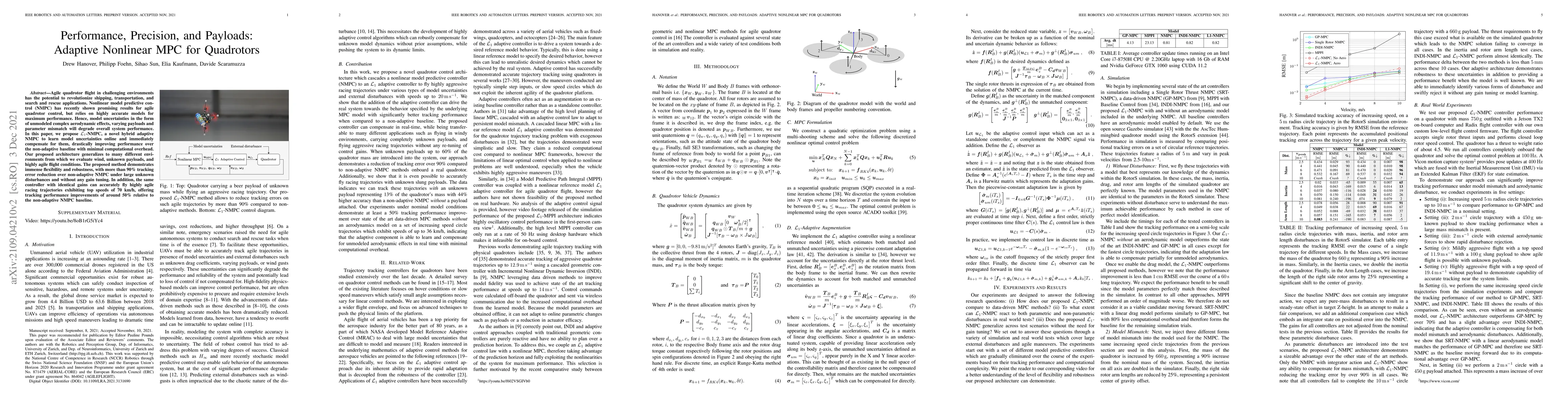 Thumbnail for Performance, Precision, and Payloads: Adaptive Nonlinear MPC for
  Quadrotors