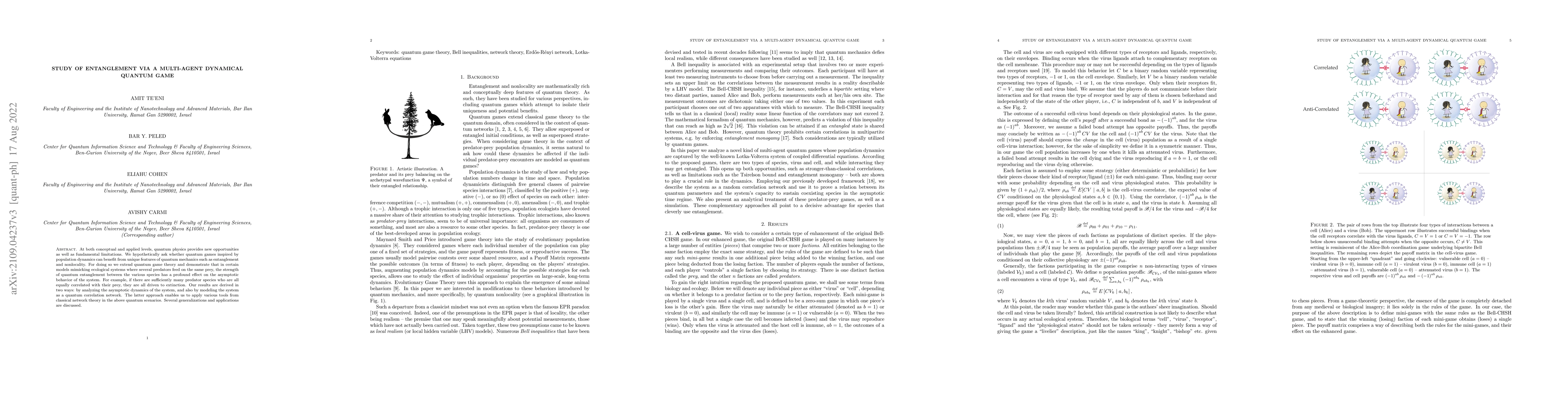 Thumbnail for Study of entanglement via a multi-agent dynamical quantum game