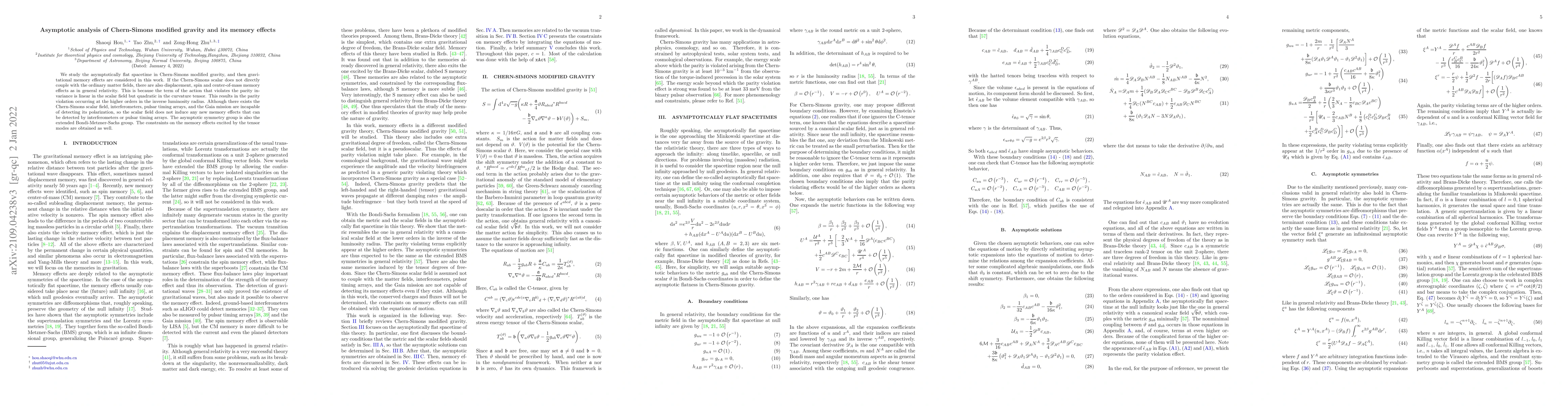 Thumbnail for Gravitational memory effects in Chern-Simons modified gravity