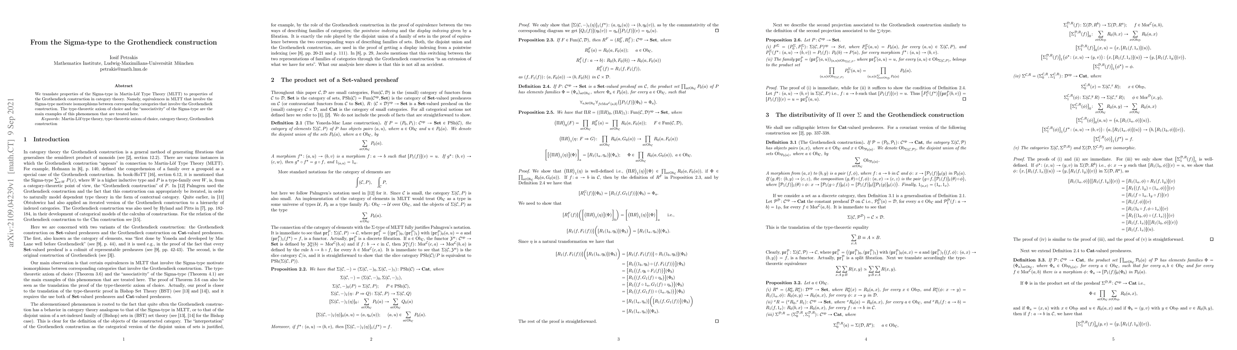 Thumbnail for From the Sigma-type to the Grothendieck construction