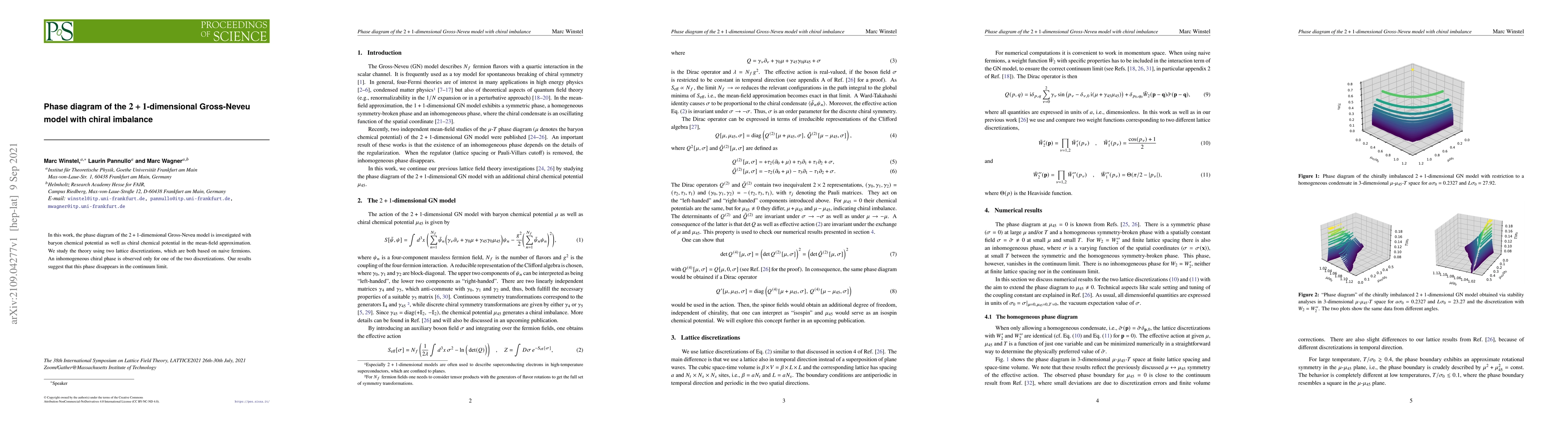Thumbnail for Phase diagram of the 2+1-dimensional Gross-Neveu model with chiral
  imbalance