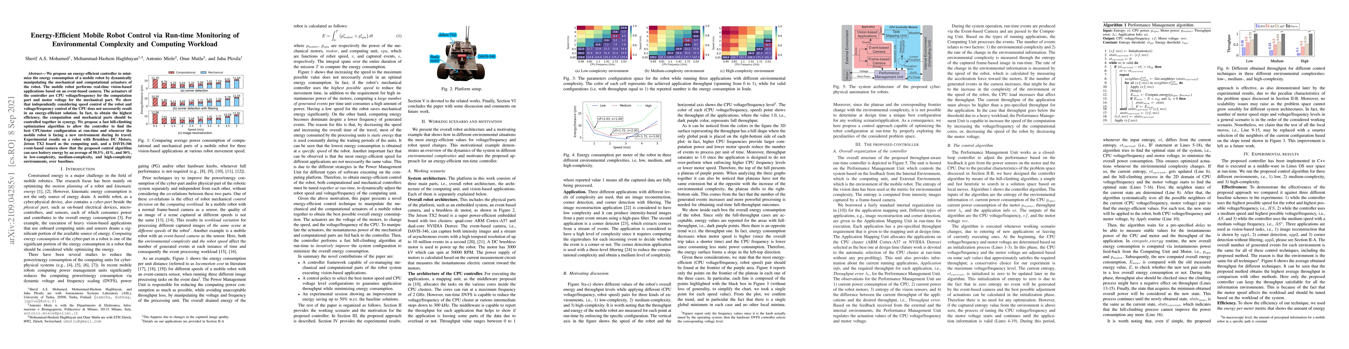 Thumbnail for Energy-Efficient Mobile Robot Control via Run-time Monitoring of
  Environmental Complexity and Computing Workload