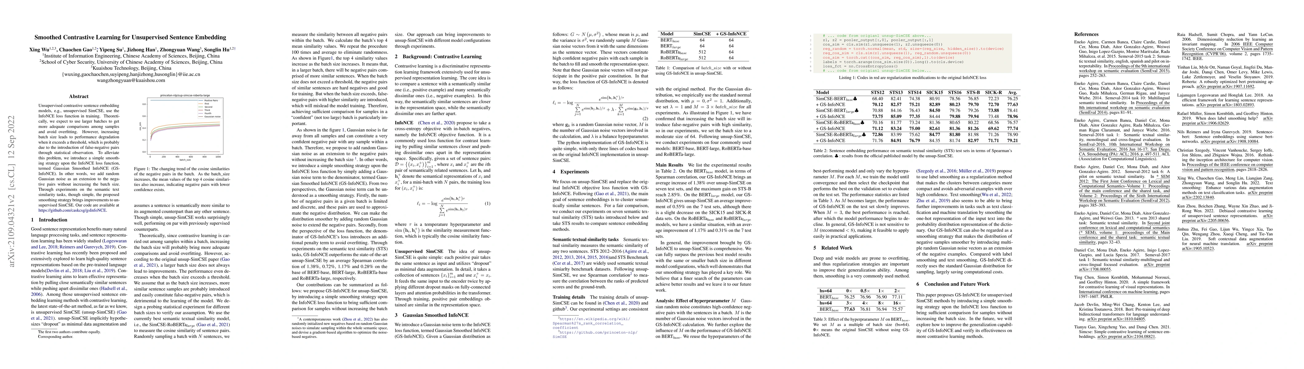 Thumbnail for Smoothed Contrastive Learning for Unsupervised Sentence Embedding