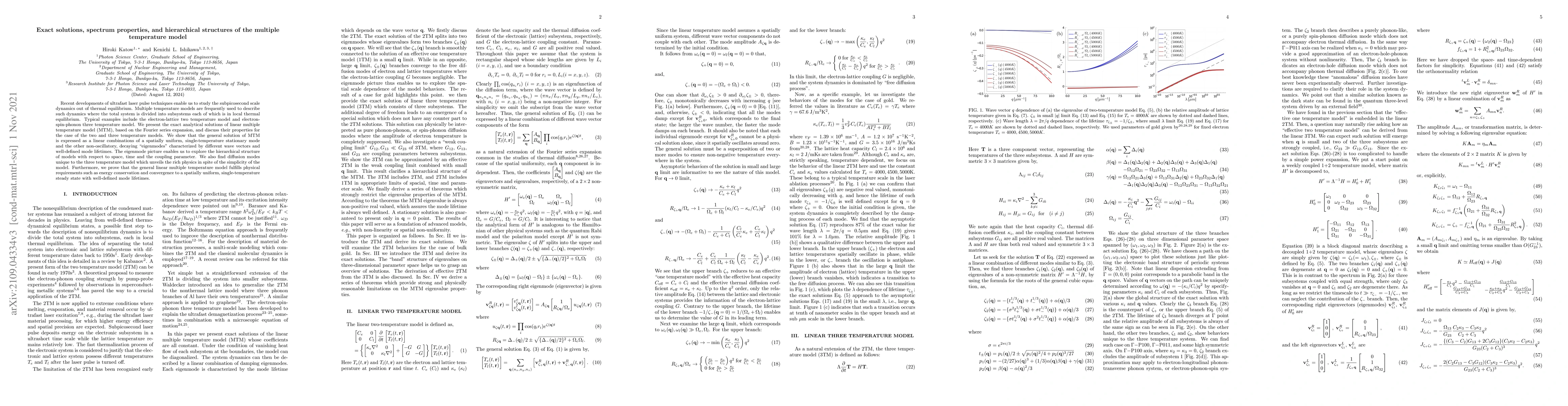 Thumbnail for Exact solutions, spectrum properties, and hierarchical structures of the
  multiple temperature model