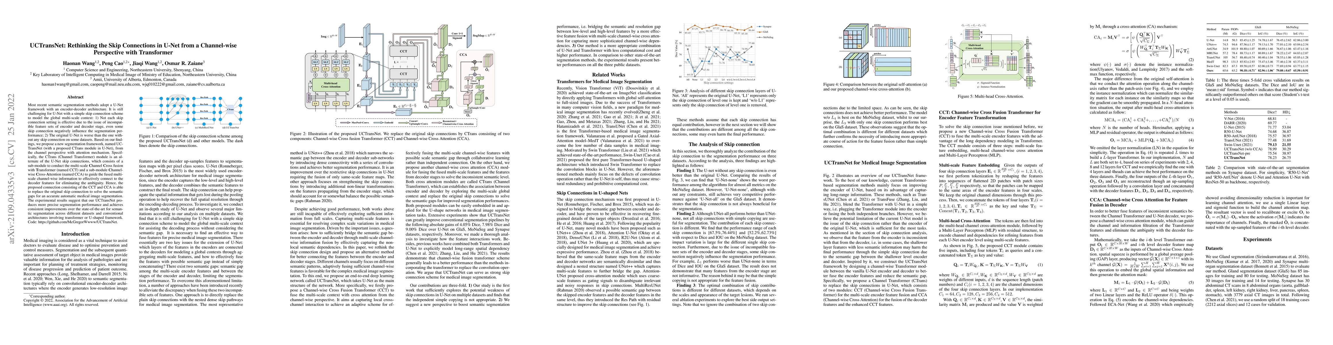 Thumbnail for UCTransNet: Rethinking the Skip Connections in U-Net from a Channel-wise
  Perspective with Transformer