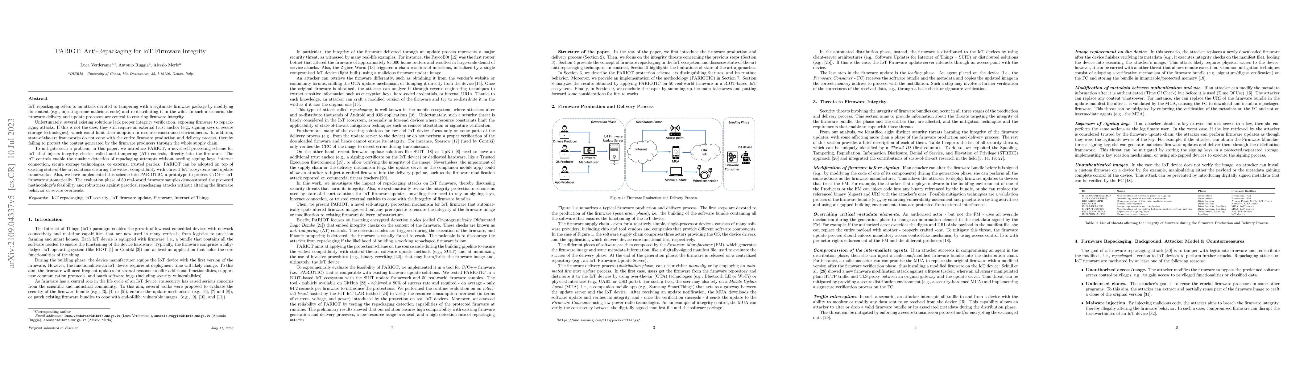 Thumbnail for PARIOT: Anti-Repackaging for IoT Firmware Integrity
