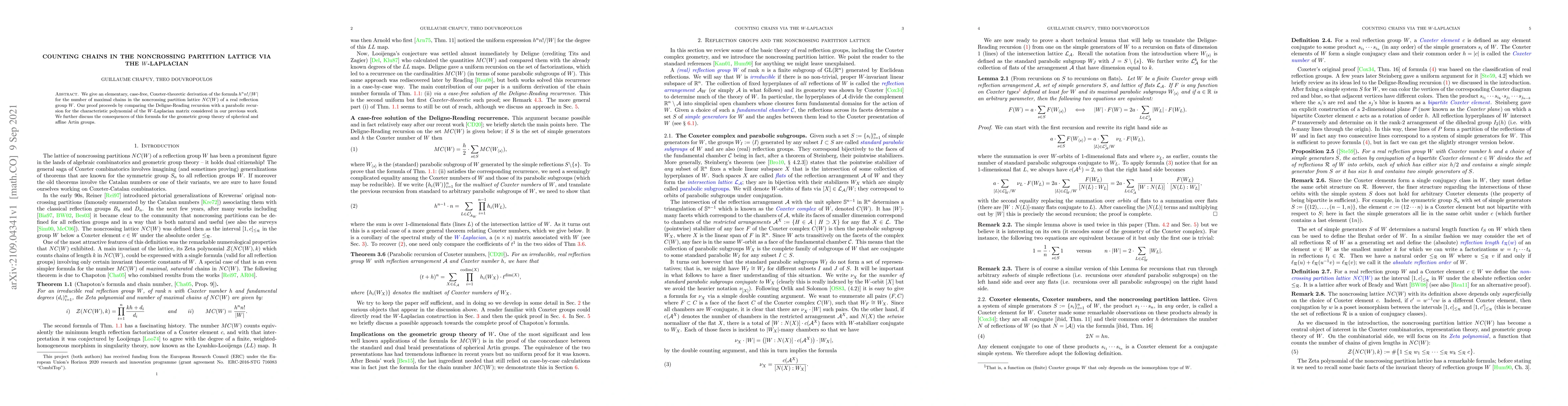 Thumbnail for Counting chains in the noncrossing partition lattice via the W-Laplacian
