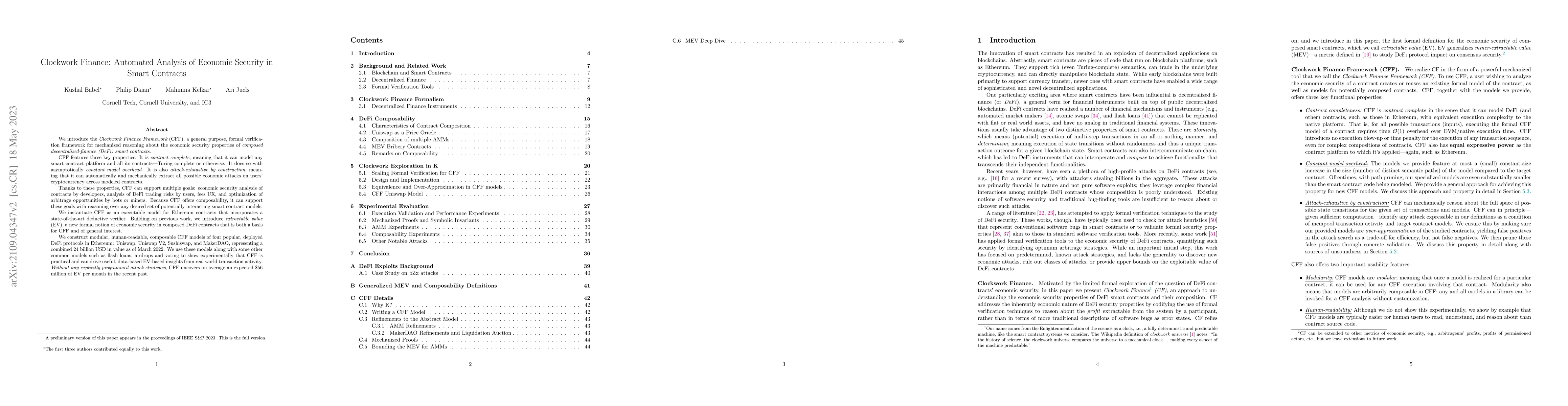 Thumbnail for Clockwork Finance: Automated Analysis of Economic Security in Smart
  Contracts