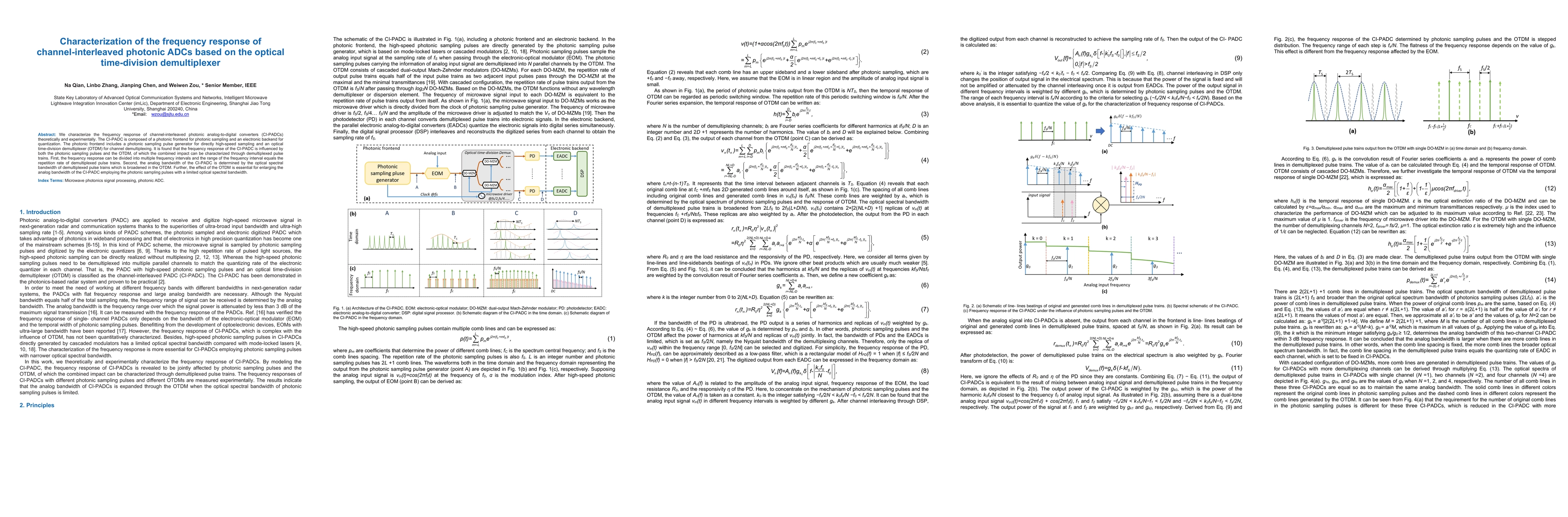 Thumbnail for Characterization of the frequency response of channel-interleaved
  photonic ADCs based on the optical time-division demultiplexer