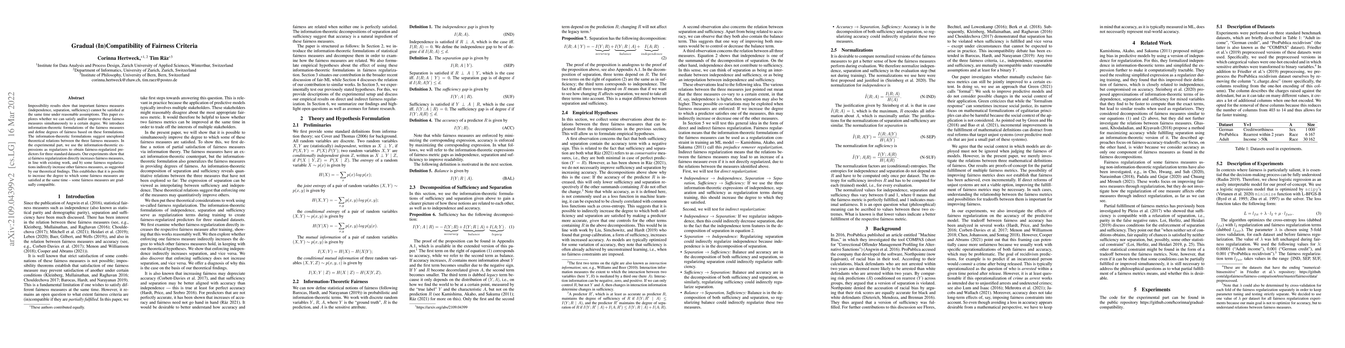 Thumbnail for Gradual (In)Compatibility of Fairness Criteria