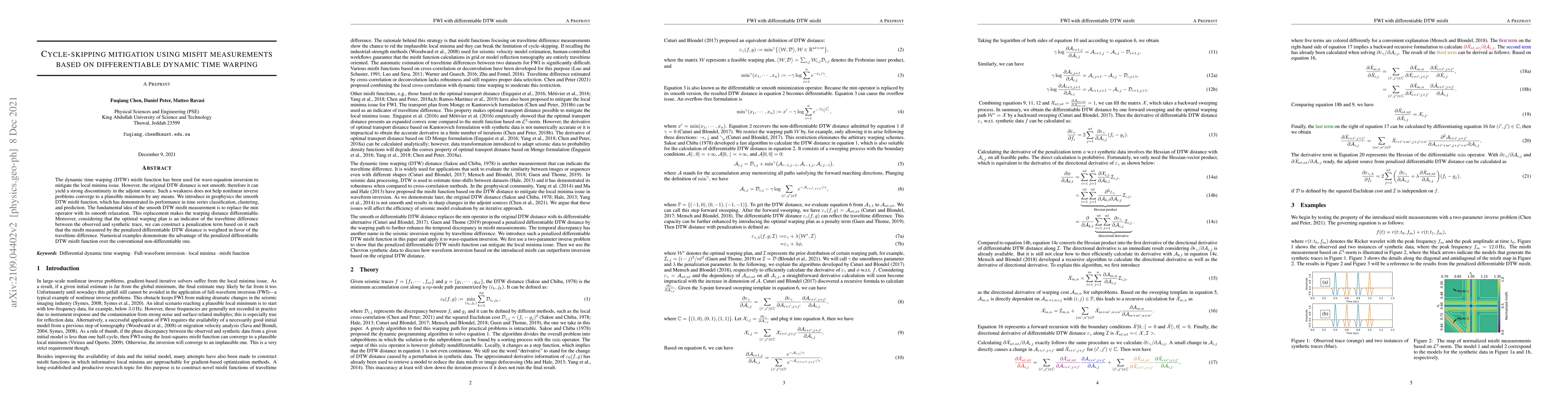 Thumbnail for Cycle-skipping mitigation using misfit measurements based on
  differentiable dynamic time warping