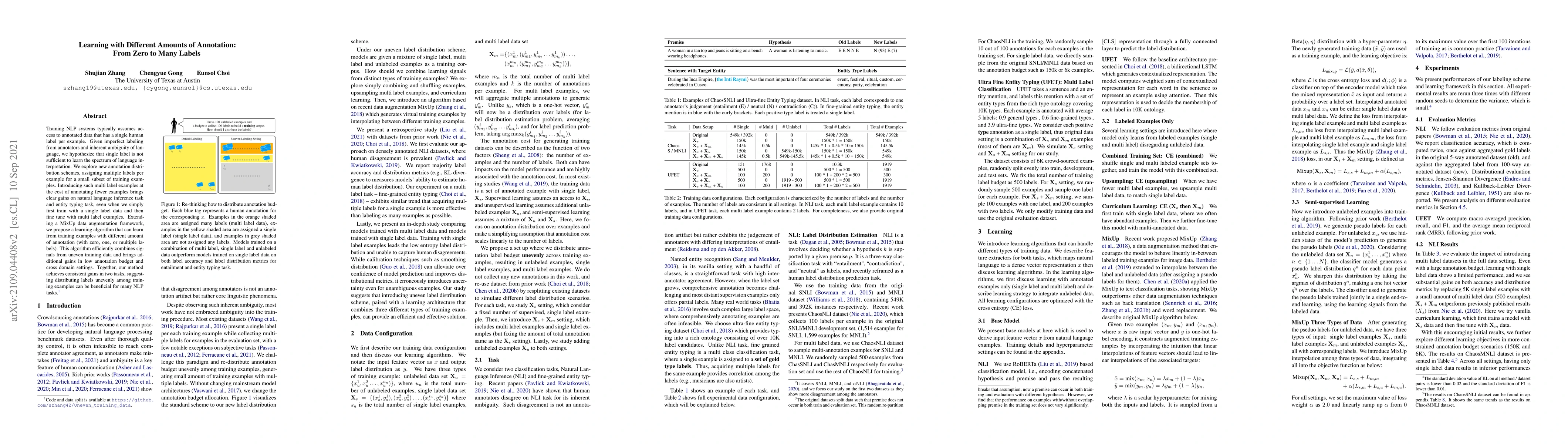 Thumbnail for Learning with Different Amounts of Annotation: From Zero to Many Labels