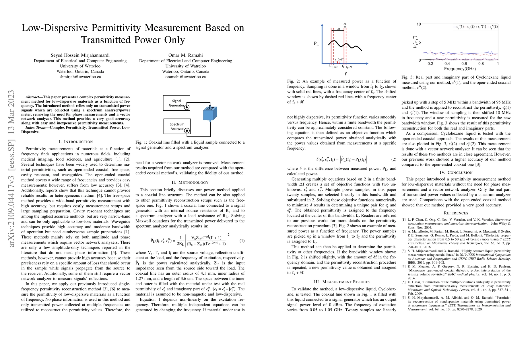 Thumbnail for Low-Dispersive Permittivity Measurement Based on Transmitted Power Only