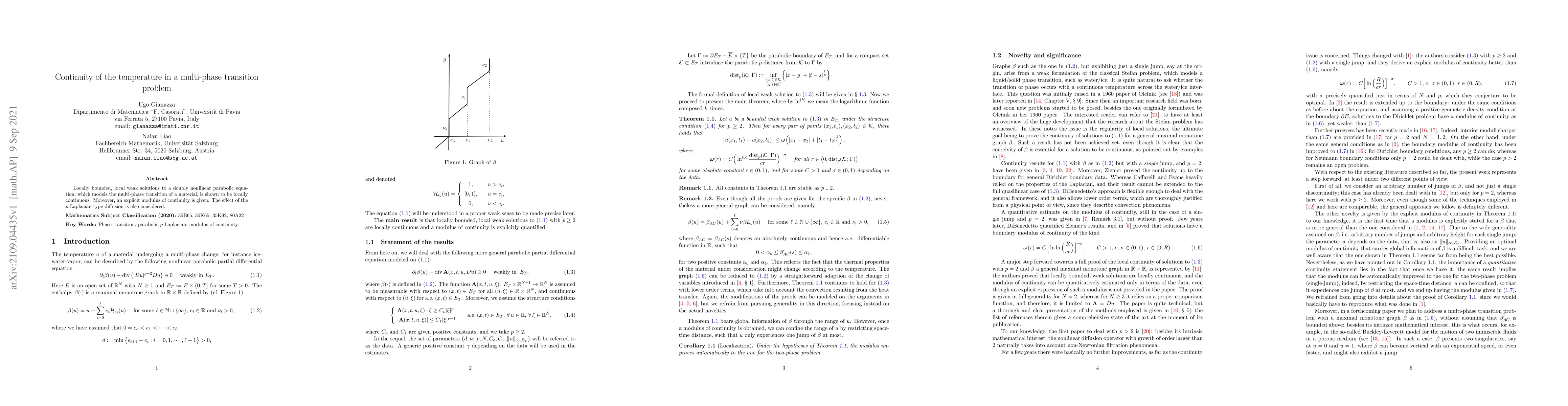 Thumbnail for Continuity of the temperature in a multi-phase transition problem