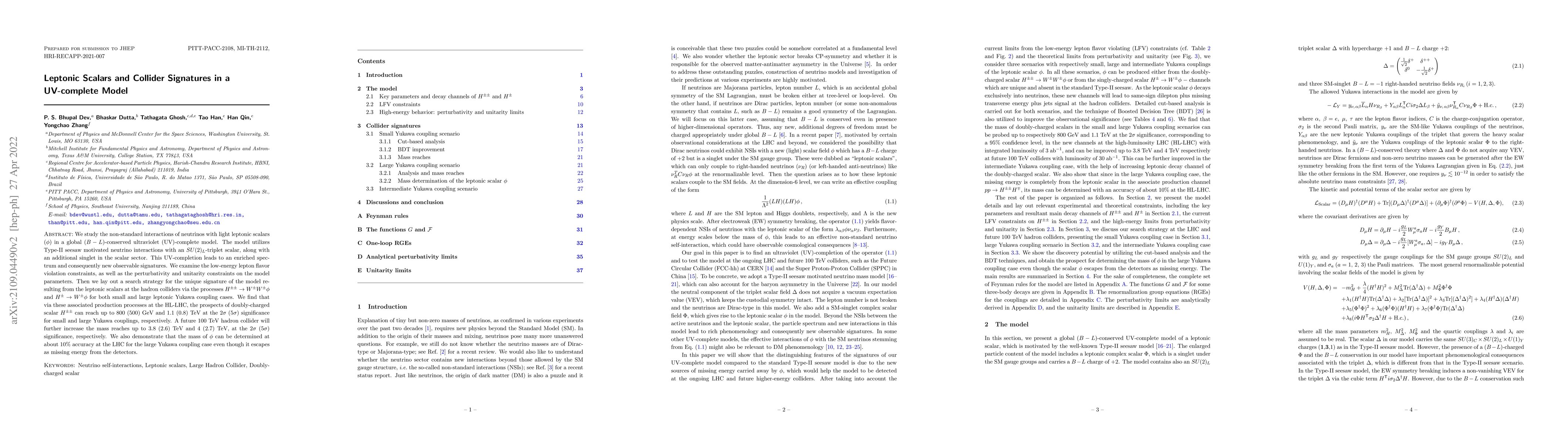 Thumbnail for Leptonic Scalars and Collider Signatures in a UV-complete Model