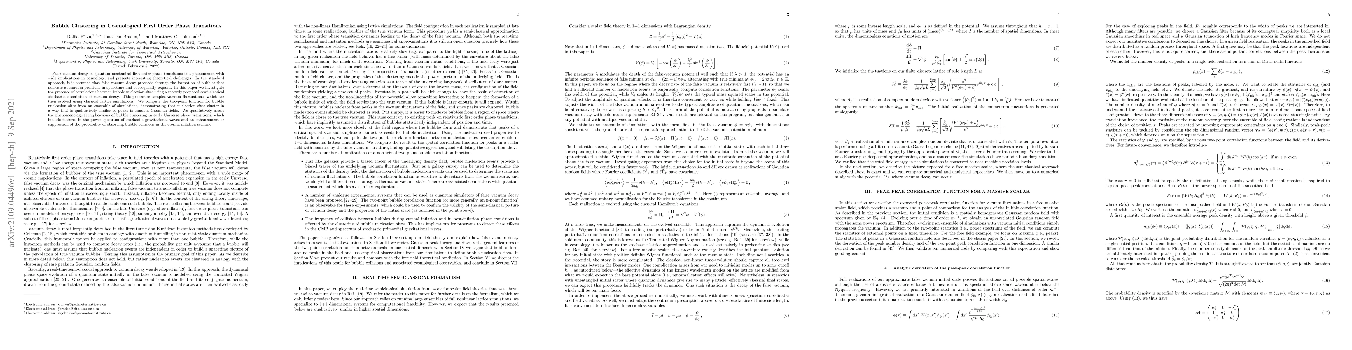 Thumbnail for Bubble Clustering in Cosmological First Order Phase Transitions