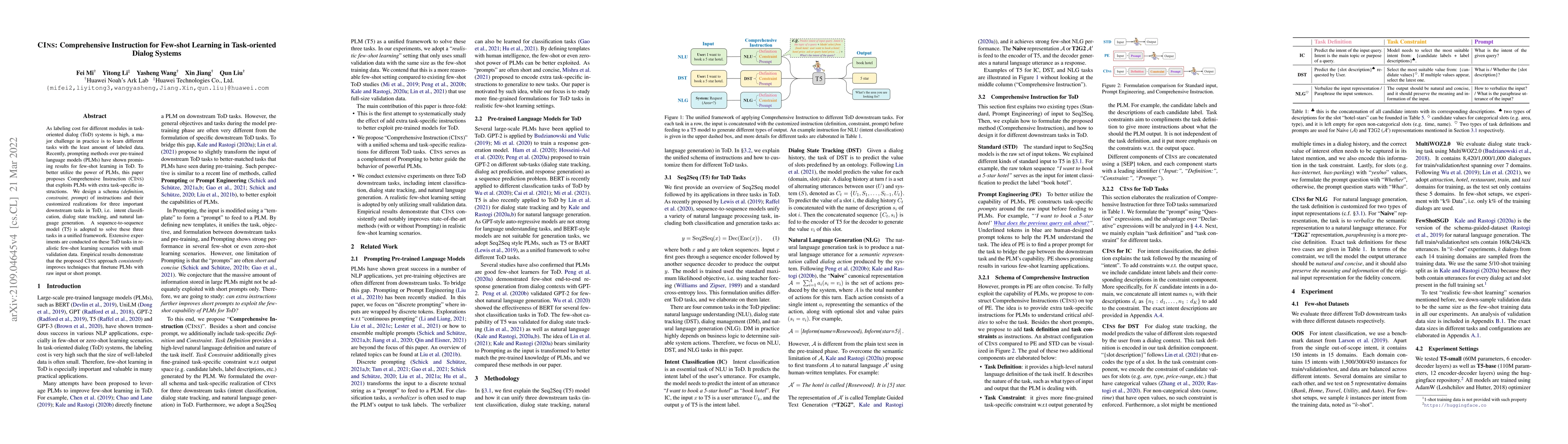 Thumbnail for CINS: Comprehensive Instruction for Few-shot Learning in Task-oriented
  Dialog Systems