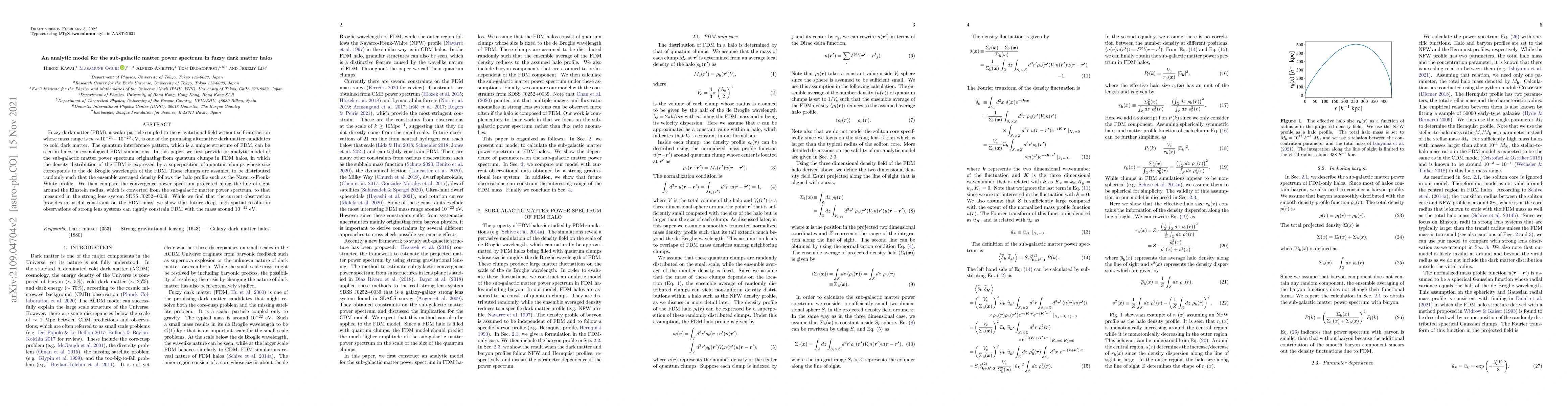 Thumbnail for An analytic model for the sub-galactic matter power spectrum in fuzzy
  dark matter halos