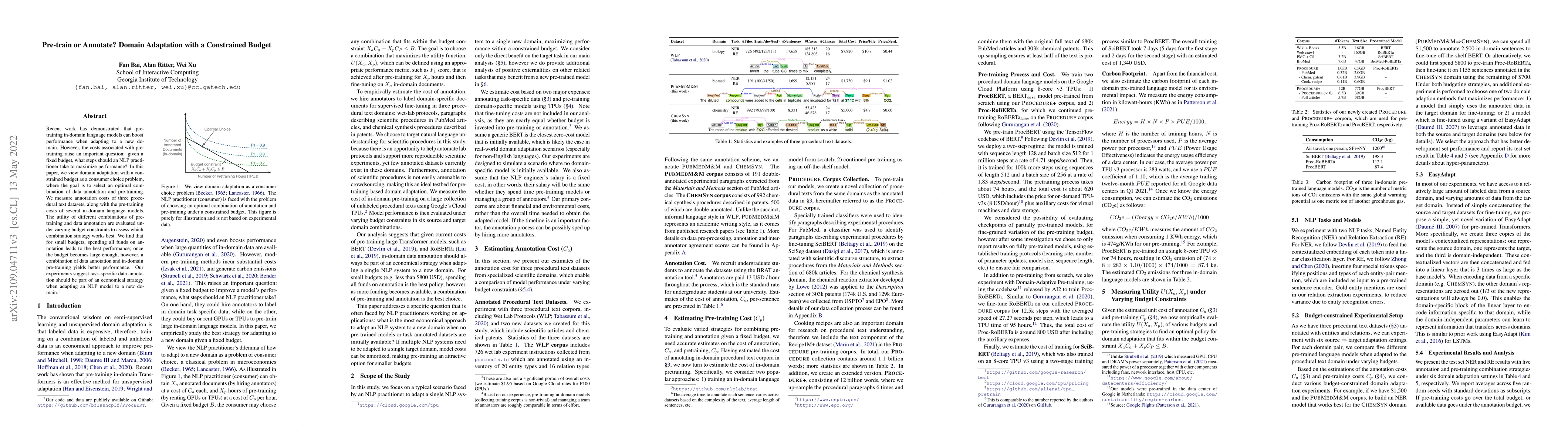 Thumbnail for Pre-train or Annotate? Domain Adaptation with a Constrained Budget