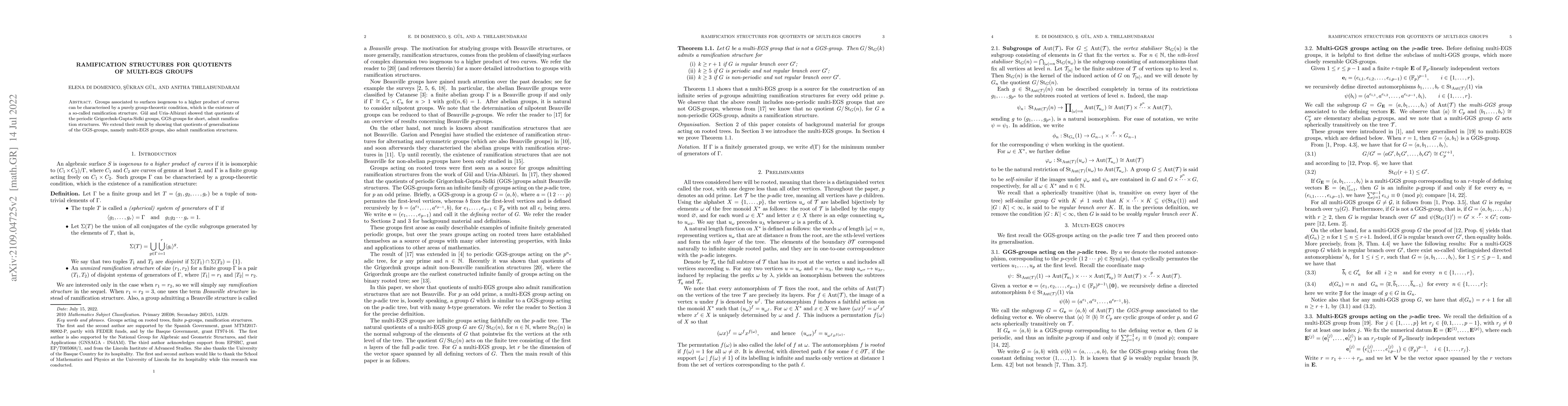 Thumbnail for Ramification structures for quotients of multi-EGS groups