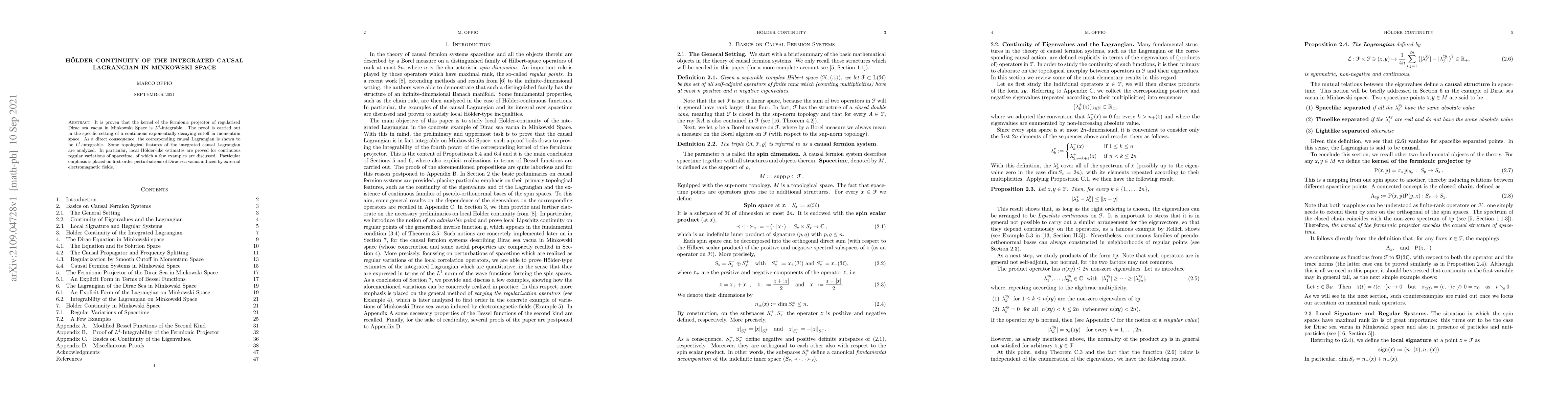 Thumbnail for H\"older Continuity of the Integrated Causal Lagrangian in Minkowski
  Space
