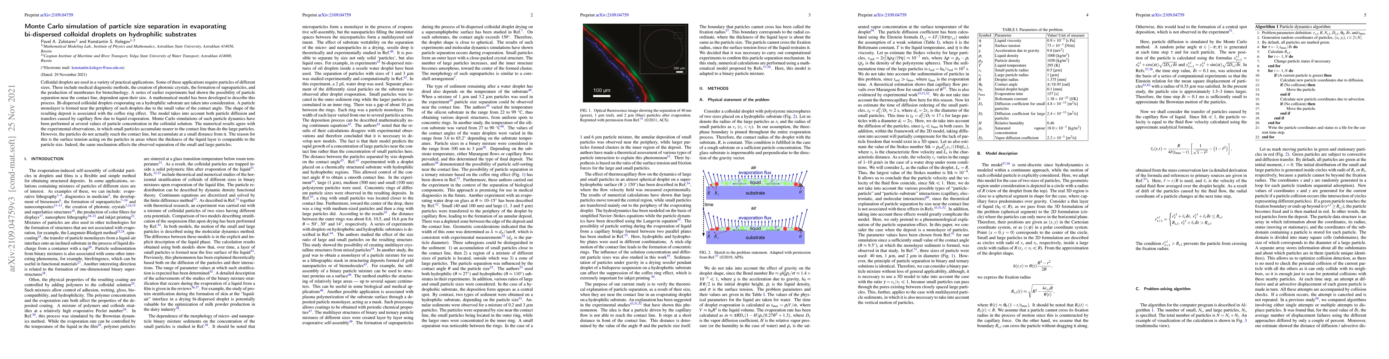 Thumbnail for Monte Carlo simulation of particle size separation in evaporating
  bi-dispersed colloidal droplets on hydrophilic substrates