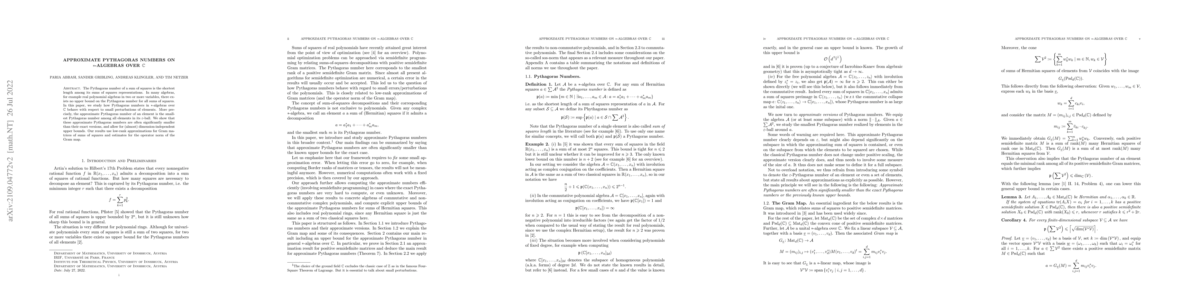 Thumbnail for Approximate Pythagoras Numbers on $*$-algebras over $\mathbb{C}$