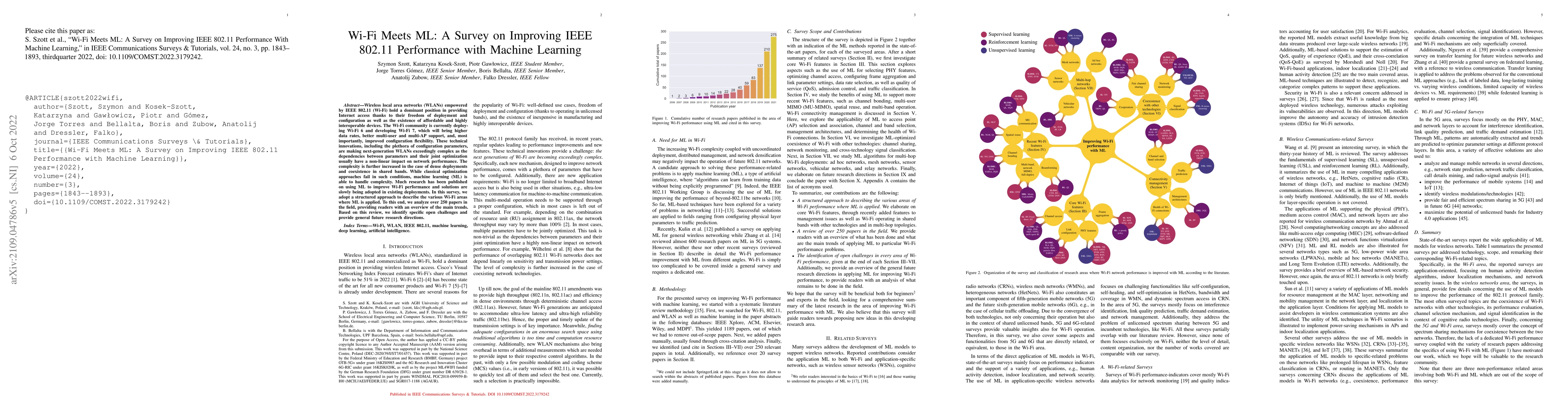 Thumbnail for Wi-Fi Meets ML: A Survey on Improving IEEE 802.11 Performance with
  Machine Learning