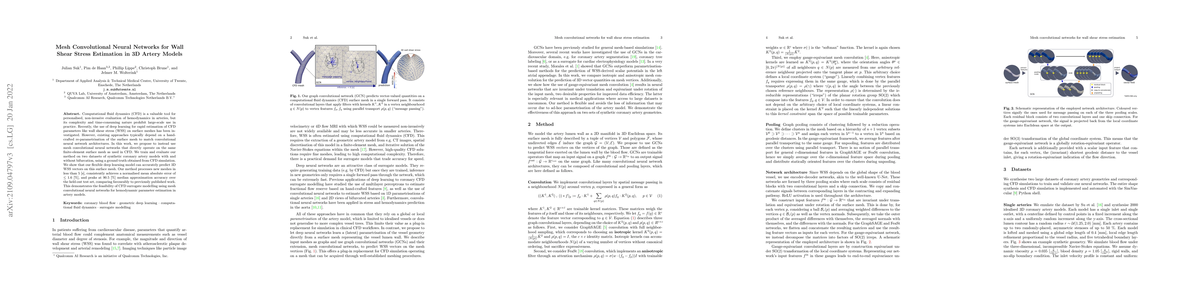 Thumbnail for Mesh convolutional neural networks for wall shear stress estimation in
  3D artery models