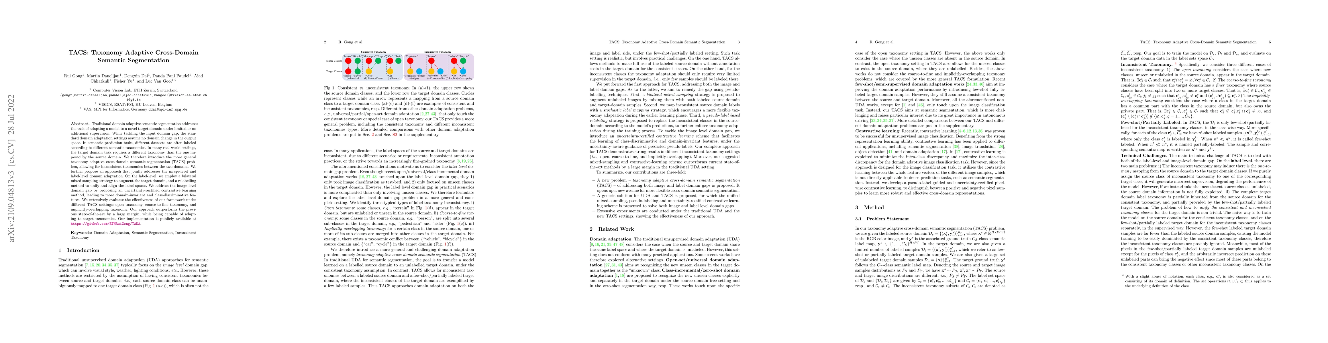 Thumbnail for TACS: Taxonomy Adaptive Cross-Domain Semantic Segmentation