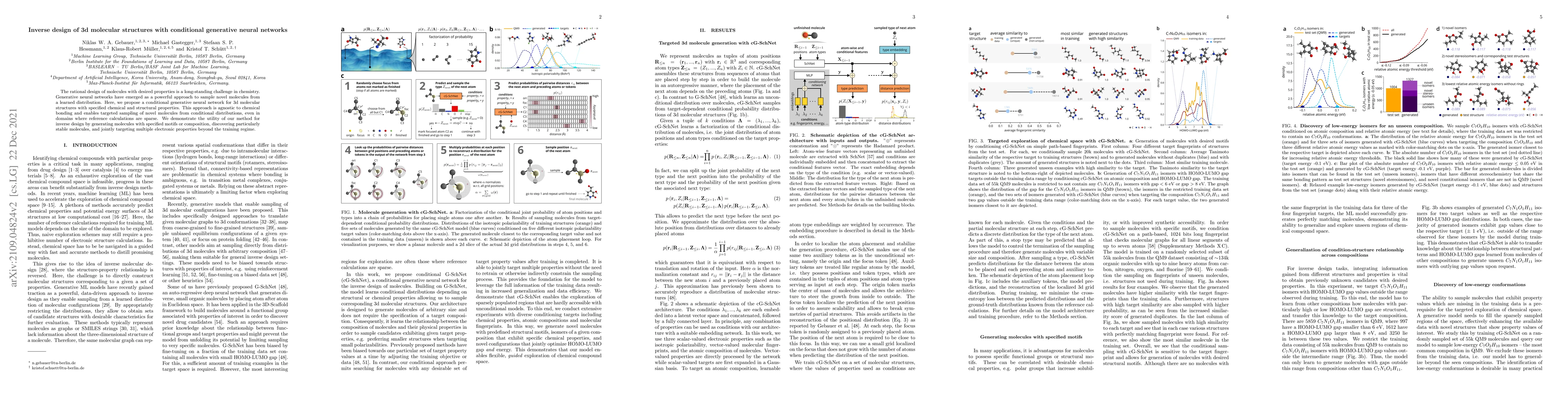 Thumbnail for Inverse design of 3d molecular structures with conditional generative
  neural networks