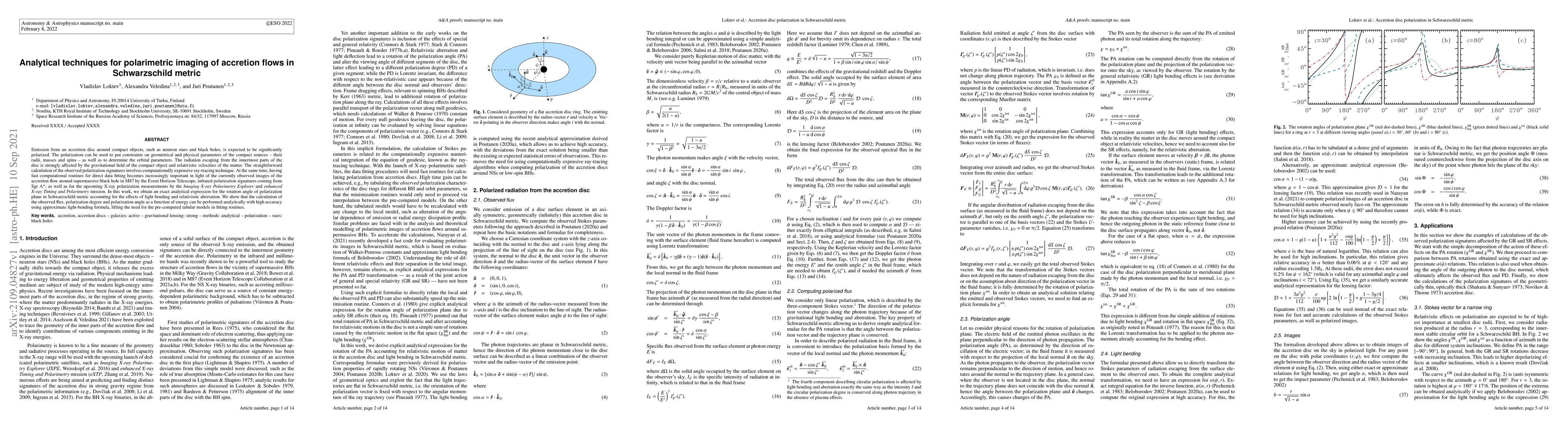 Thumbnail for Analytical techniques for polarimetric imaging of accretion flows in
  Schwarzschild metric