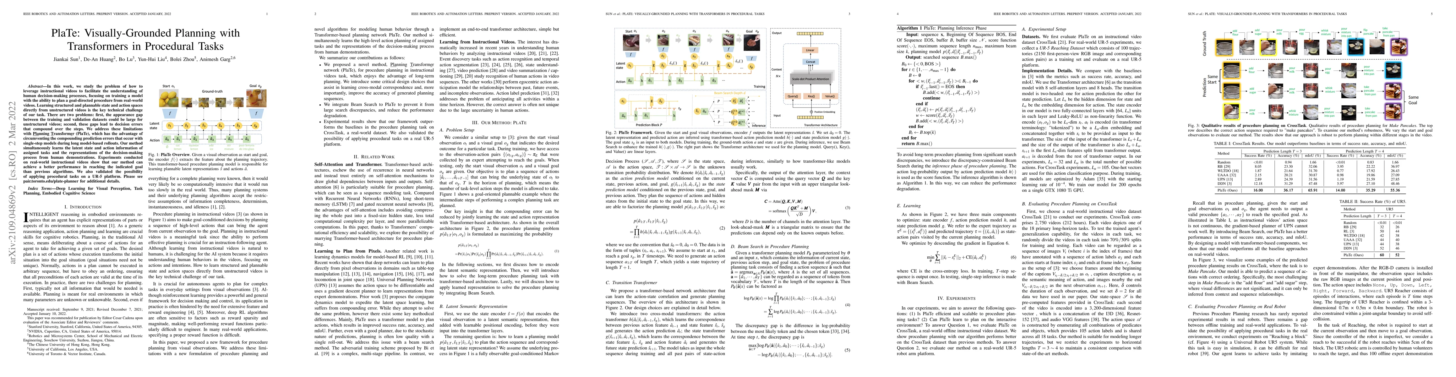 Thumbnail for PlaTe: Visually-Grounded Planning with Transformers in Procedural Tasks