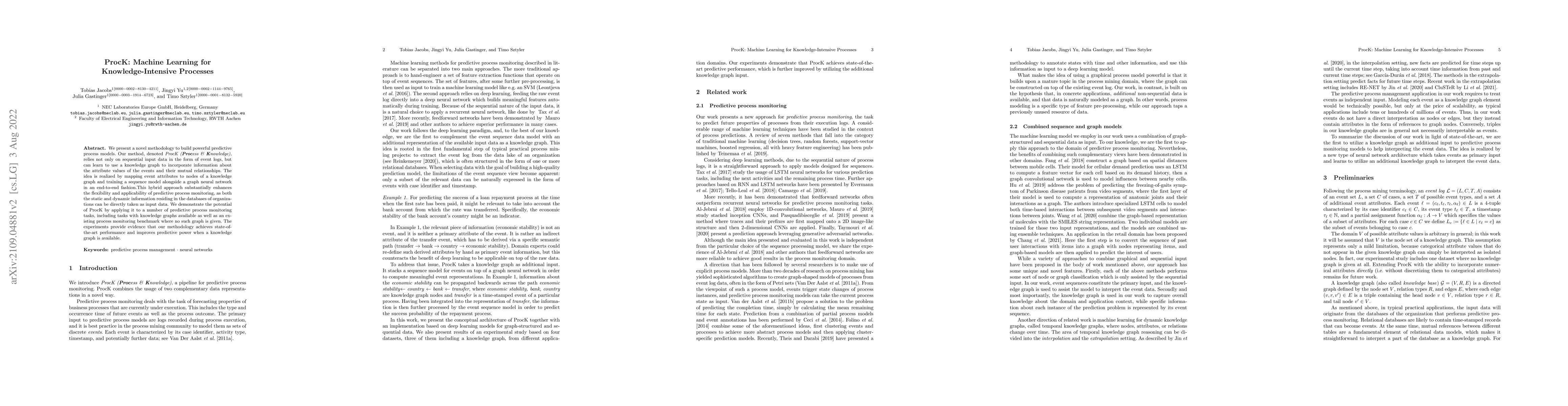Thumbnail for ProcK: Machine Learning for Knowledge-Intensive Processes