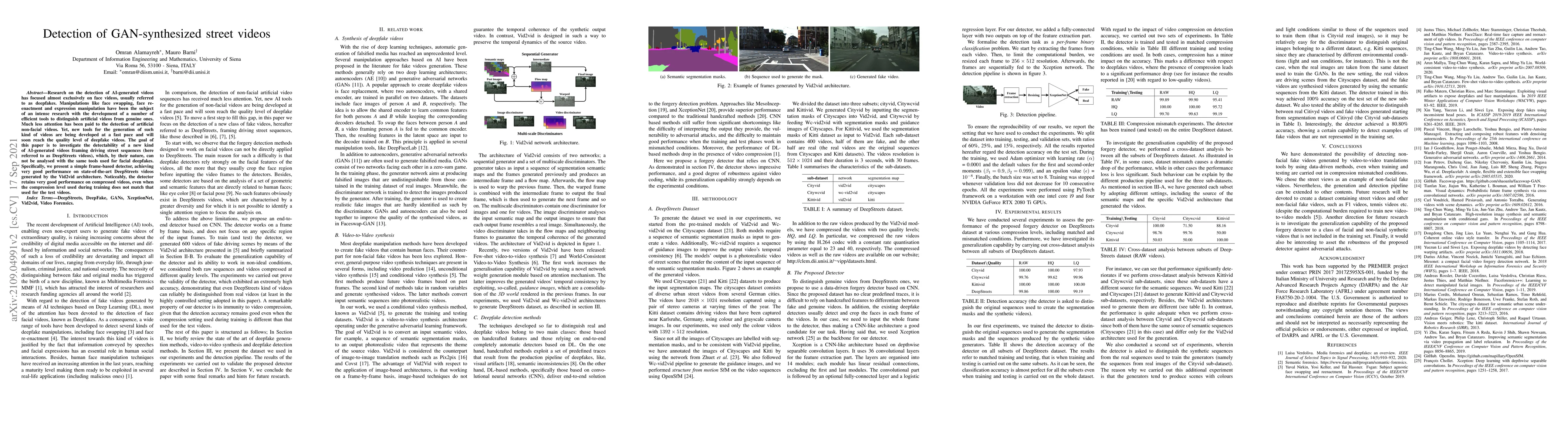 Thumbnail for Detection of GAN-synthesized street videos