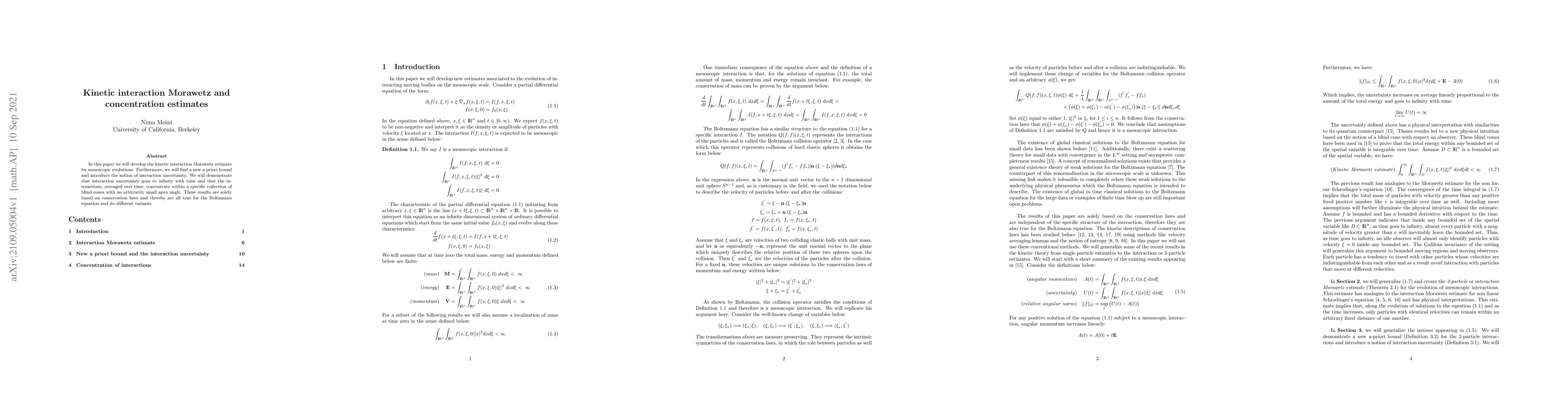 Thumbnail for Kinetic interaction Morawetz and concentration estimates