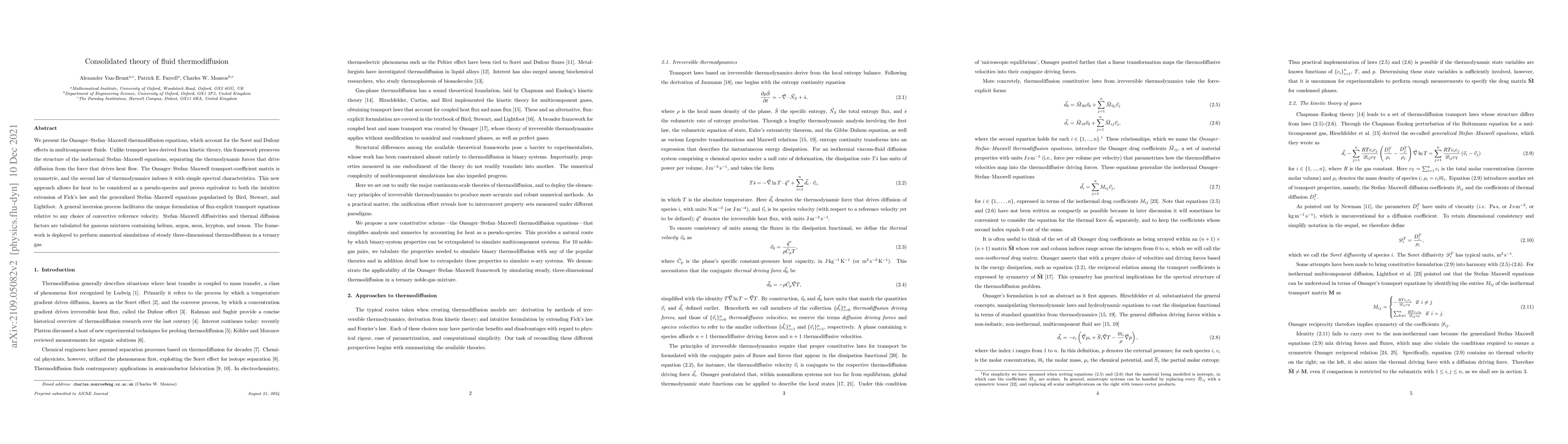 Thumbnail for Consolidated theory of fluid thermodiffusion