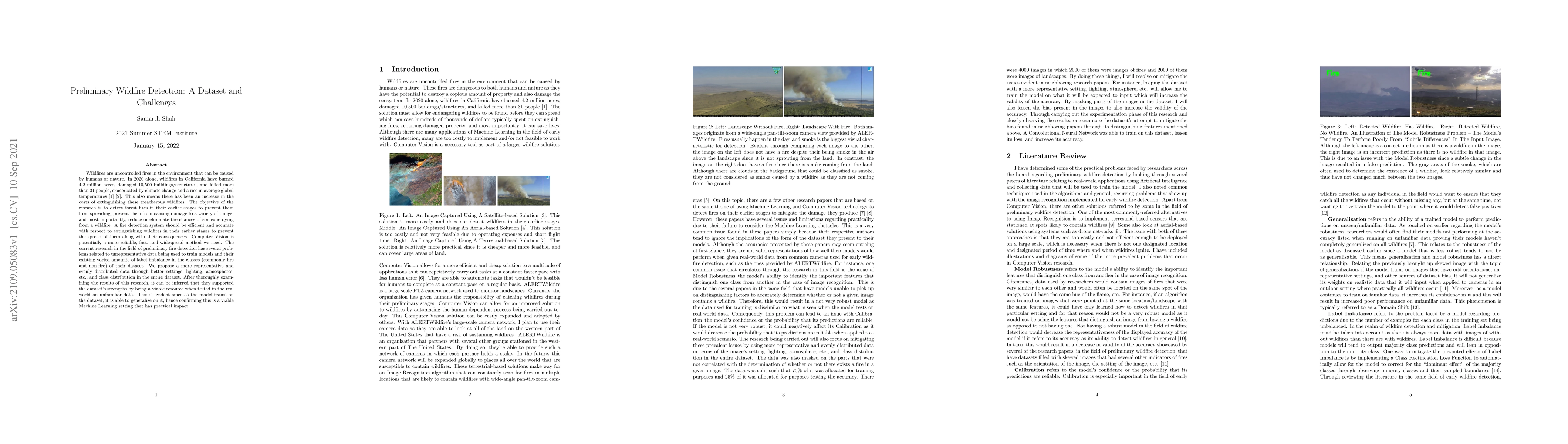 Thumbnail for Preliminary Wildfire Detection Using State-of-the-art PTZ (Pan, Tilt,
  Zoom) Camera Technology and Convolutional Neural Networks