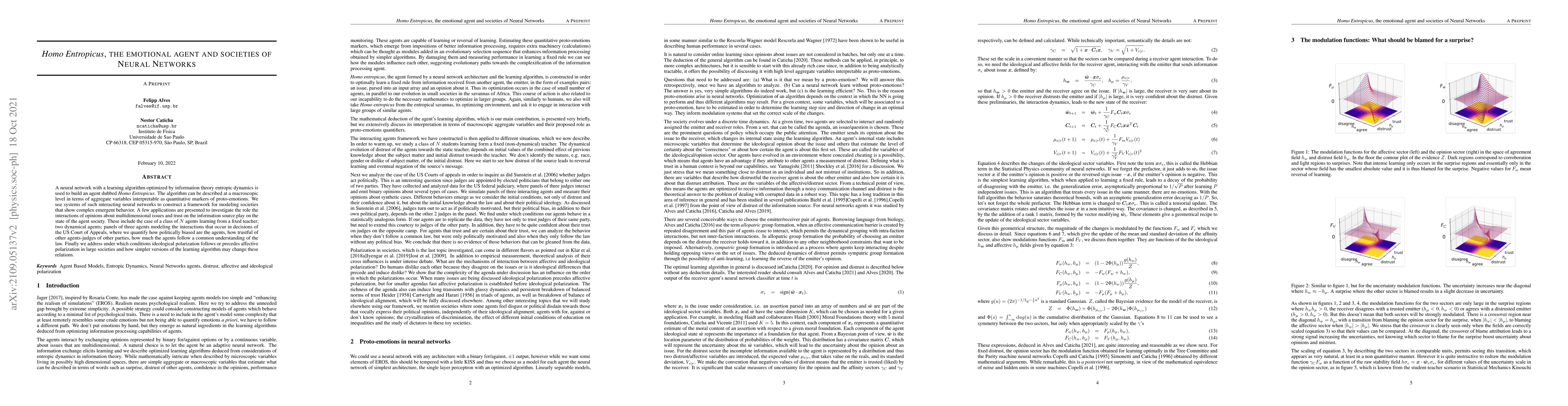 Thumbnail for Homo Entropicus, the emotional agent and societies of Neural Networks
