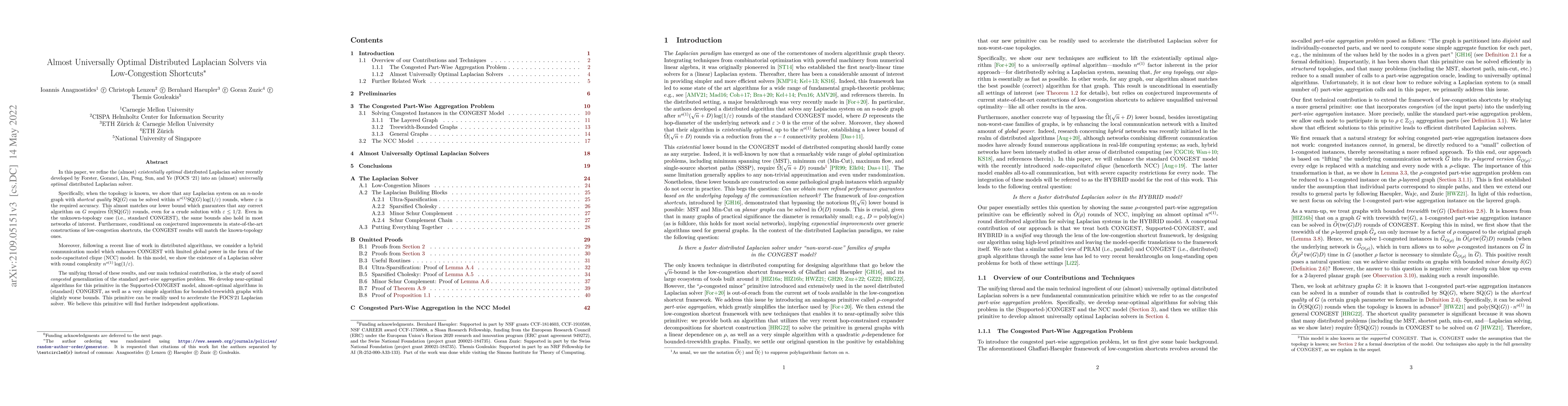 Thumbnail for Almost Universally Optimal Distributed Laplacian Solvers via
  Low-Congestion Shortcuts