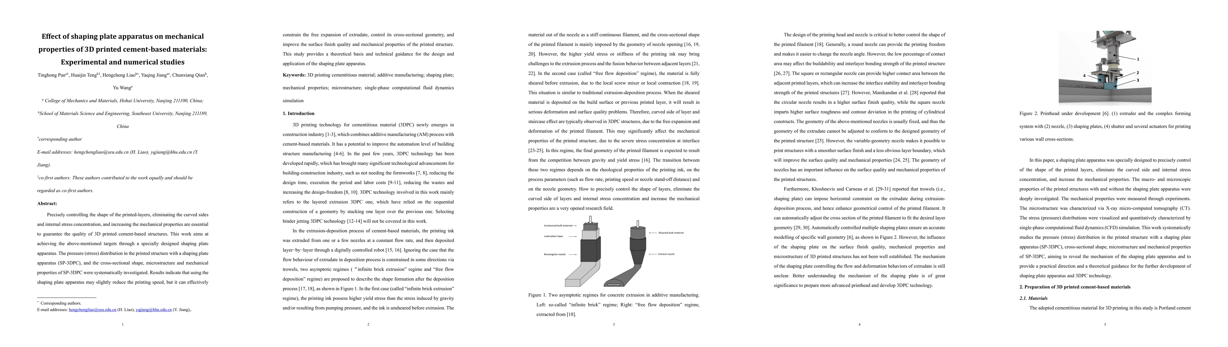 Thumbnail for Effect of shaping plate apparatus on mechanical properties of 3D printed
  cement-based materials: Experimental and numerical studies