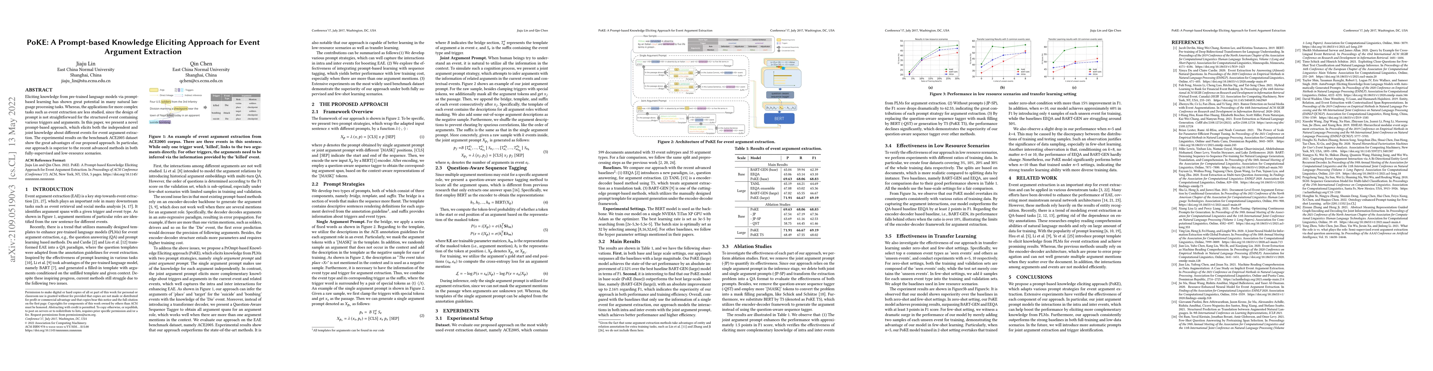 Thumbnail for PoKE: A Prompt-based Knowledge Eliciting Approach for Event Argument
  Extraction