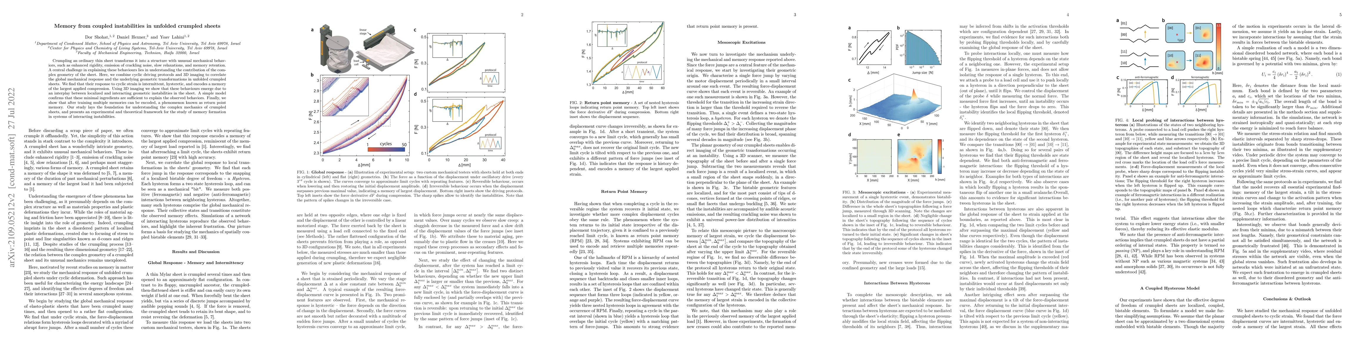 Thumbnail for Memory from coupled instabilities in unfolded crumpled sheets