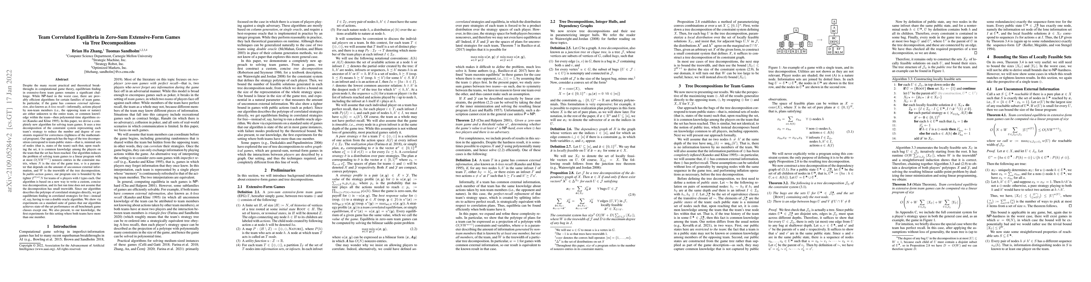 Thumbnail for Team Correlated Equilibria in Zero-Sum Extensive-Form Games via Tree
  Decompositions