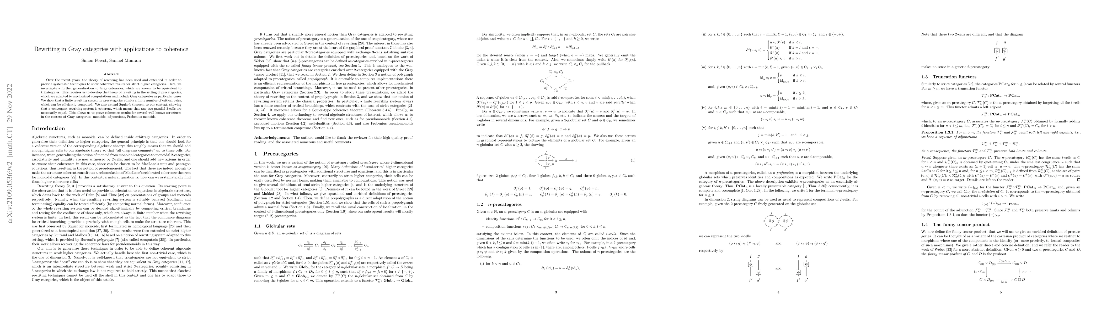 Thumbnail for Rewriting in Gray categories with applications to coherence