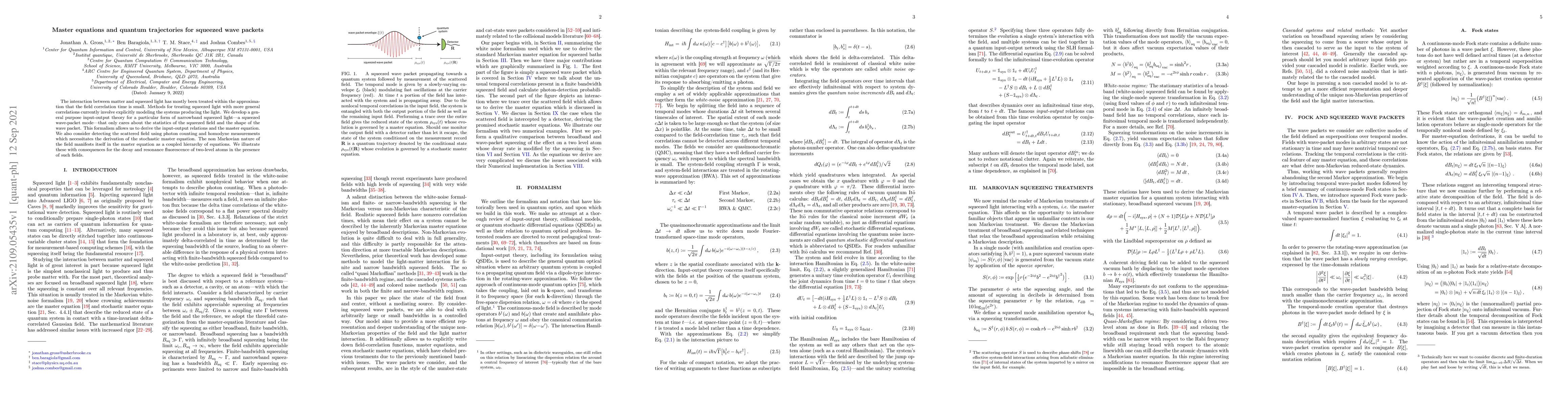 Thumbnail for Master equations and quantum trajectories for squeezed wave packets