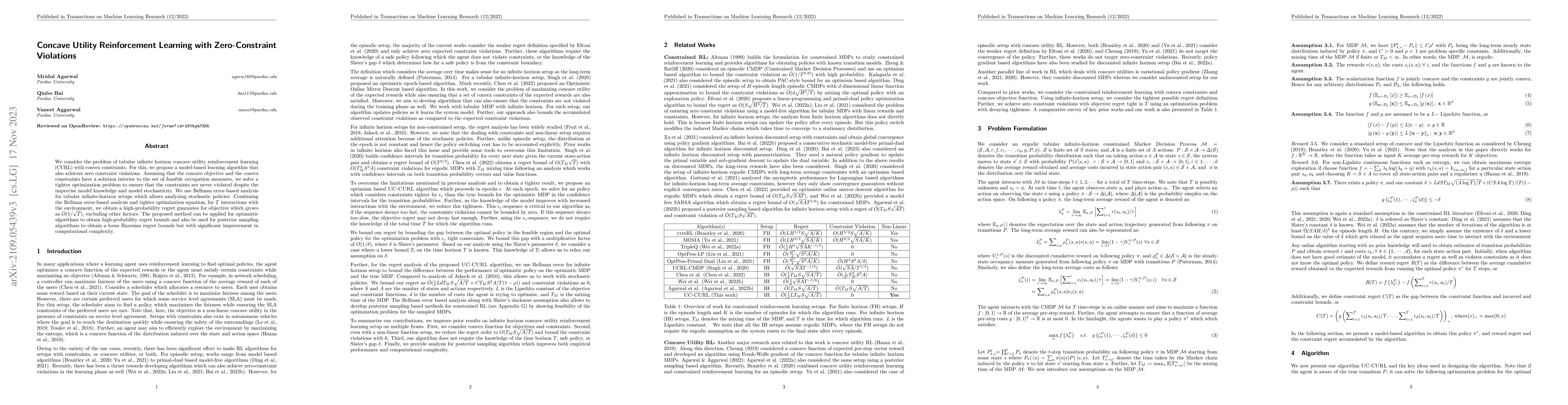 Thumbnail for Concave Utility Reinforcement Learning with Zero-Constraint Violations