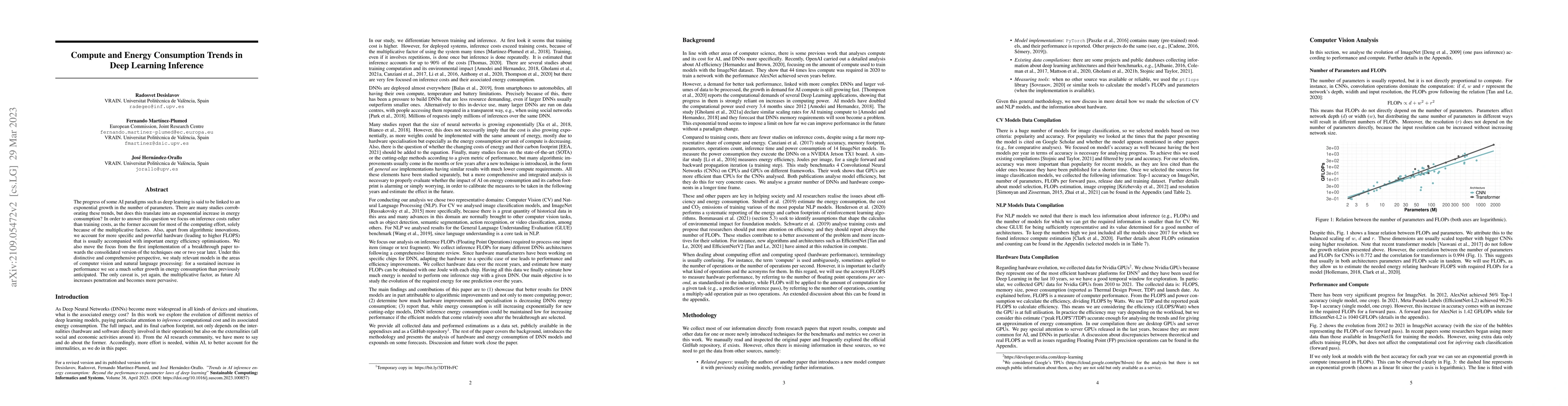 Thumbnail for Compute and Energy Consumption Trends in Deep Learning Inference