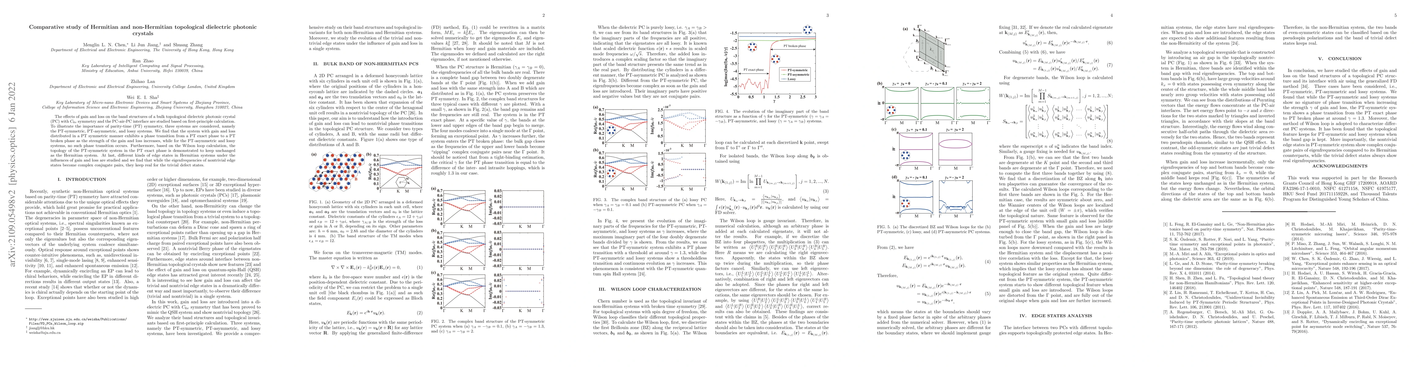 Thumbnail for Comparative study of Hermitian and non-Hermitian topological dielectric
  photonic crystals